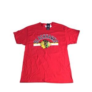 NHL Chicago Blackhawks CONNOR BEDARD #98 Large Red Short Sleeve T-Shirt New NWT